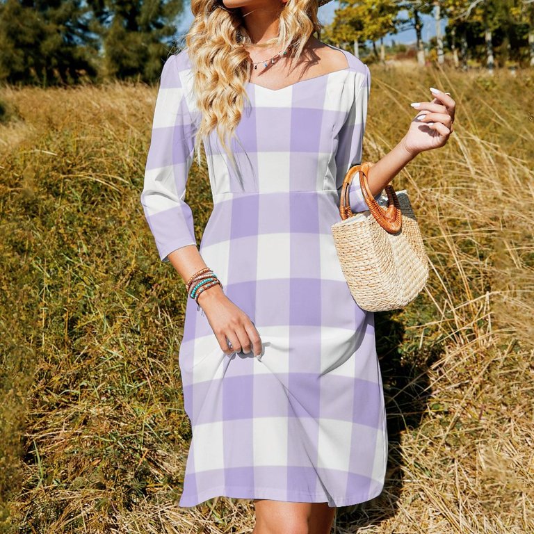 chinese dress ladies Bunny Smocked Dress in Blue Gingham Flutter Sleeve – Pleats and Stitches main image 0