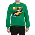 thumbnail image 2 of Wild Bobby, Ford Yellow Mustang Horsepower Cars and Trucks Unisex Crewneck Graphic Sweatshirt, Kelly, Large, 2 of 6