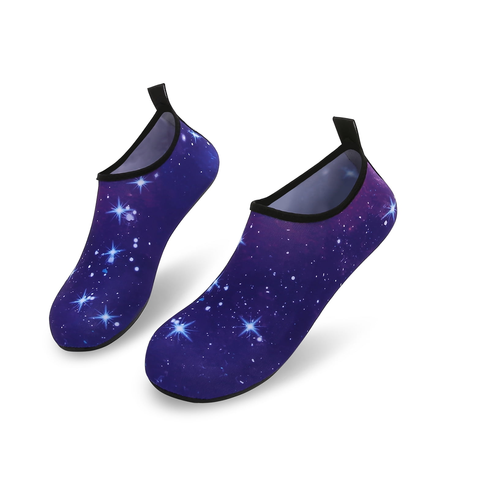 Men and Women a Slip On Barefoot Quick-Dry Beach Aqua Yoga Water Shoes (Stardust/Navy, 11-12 Women/9.5-10 Men)