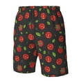 thumbnail image 6 of Uemuo Tomatoes1 Pattern Men's Swim Trunks Hawaiian Beach Bathing Suit Swimsuits Beach Quick-Dry Shorts with Pockets-X-Large, 6 of 9