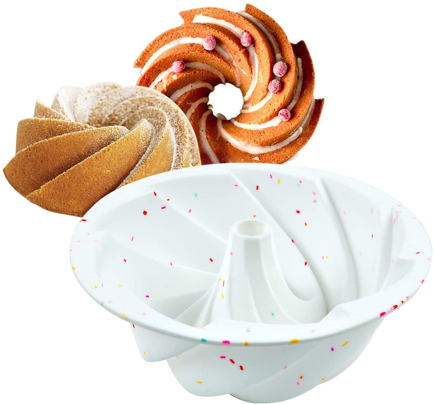 Silicone Bundt Cake Pan Nonstick Fluted Cake old Baking Pan for Cake