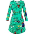 thumbnail image 1 of Girls Dress Cartoon Hands Heart Dog Printed Casual 6, 1 of 5
