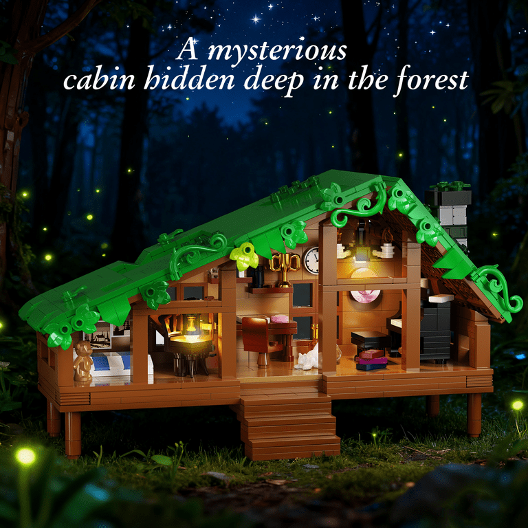 Sound Traditions: Log Cabin Favorites(中古品) BuildingBoat Folk Cabin Building Block Set, 664 pcs, Warm