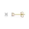 thumbnail image 2 of 1/4 Carat Princess Cut Lab Grown Diamond Stud Earrings for Women in 14k Yellow Gold (D-E, VS1-VS2, cttw) Post With Friction Back by Lavari Jewelers, 2 of 3