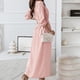 thumbnail image 5 of Vestido de falda ajustado en la cintura con cordones y temperamento de manga larga de Color sólido con cuello en V de primavera y otoño para mujer Pompotops  hdfakjf8654, 5 of 9