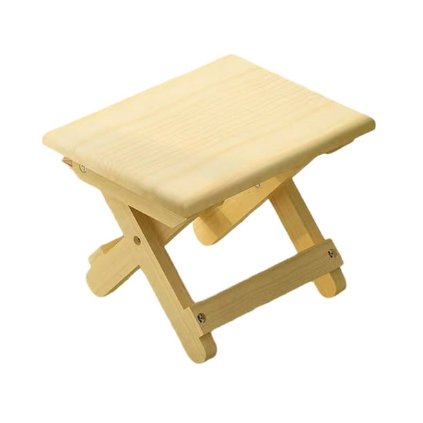 Taburete de madera plegable portátil que ahorra espacio para el hogar, el baño, la cocina, el jardín y el camping