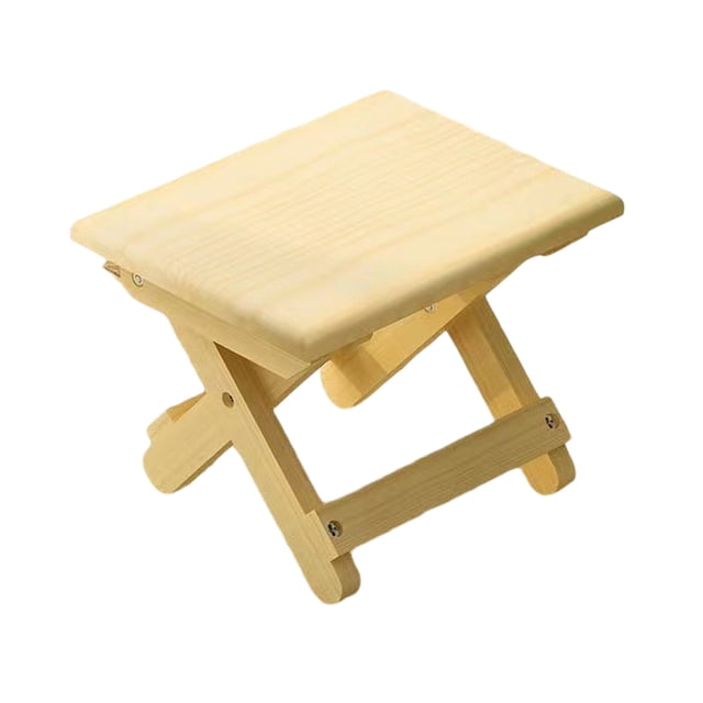 Taburete de madera plegable portátil que ahorra espacio para el hogar, el baño, la cocina, el jardín y el camping