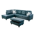 thumbnail image 3 of Ainehome Modern Sectional Sofa Set,3PC L-Shaped Living Room Couches,Emerald Green Leather, 3 of 7