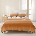 thumbnail image 3 of Twin Quilt Set 68''x86'', Orange White Ombre Lightweight Summer Bedspread Coverlet Set with 2 Pillow Shams, Farmhouse Retro Simple Striped Art Breathable All Season Quilt Bedding for Dorm/Bedroom, 3 of 9