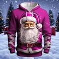 thumbnail image 2 of Xdzjlr Mens Christmas Hoodies Fashion Hoodie Xmas Printed Long Sleeve Casual Pullover Fall Winter Sweatshirt Pink Xxxl, 2 of 3