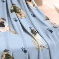 thumbnail image 3 of Pug and Footprints Blanket,Comfortable Soft Flannel Throw Blanket,All Season,Warm Lightweight Blankets for Sofa Bed Couch Living Room Chair,30"x40"(80x100cm), 3 of 4