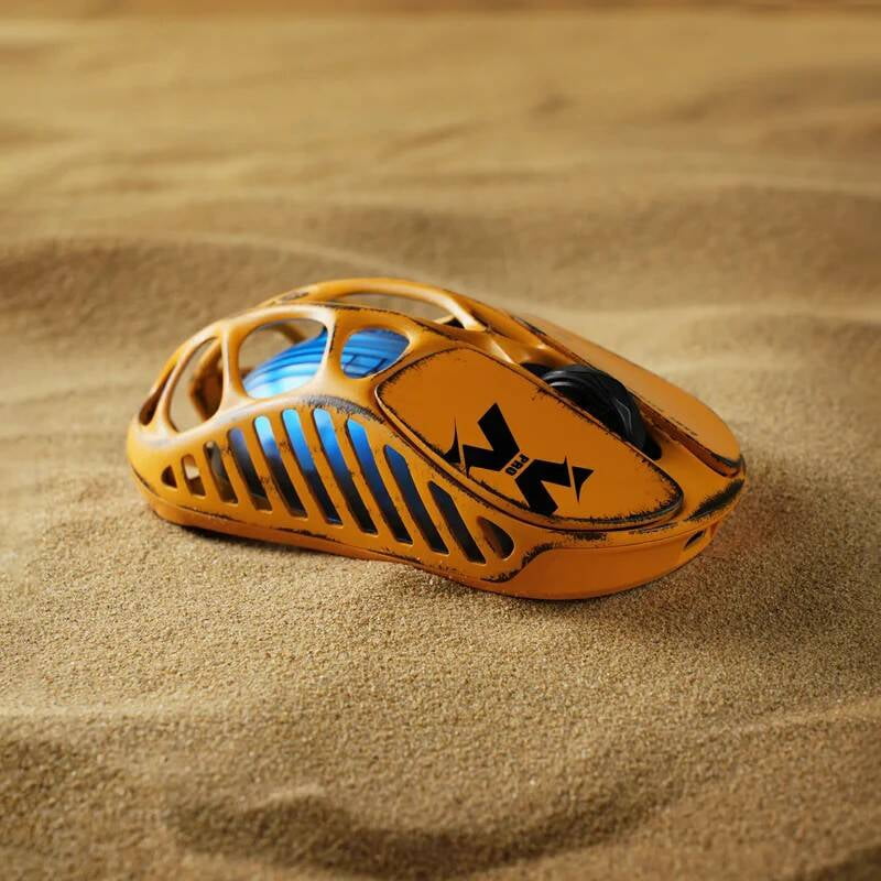 GravaStar Mercury X Pro 8KHz Wireless Gaming Mouse - PAW3950 Sensor, 32,000 DPI, 49g Lightweight Magnesium Alloy Hollow Design, Tri-Mode, 110Hr Battery, RGB Lighting-Battle Worn-Yellow