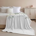 thumbnail image 2 of Throw Blanket for Couch Eucalyptus Leaf Soft Fleece Flannel Blankets Cozy Lightweight Blanket for Home Sofa Living Room Watercolor Leaf Bed Throws 50" x 60", 2 of 9