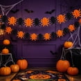 thumbnail image 3 of MYUNNIL Halloween Paper Garland, Hollow 10Ft Orange and Black Spider Shape Wall Hanging Tissue Banner, Foldable Reusable Cute Spooky Ceiling Wall Prop for Halloween Party Decorations, 3 of 7