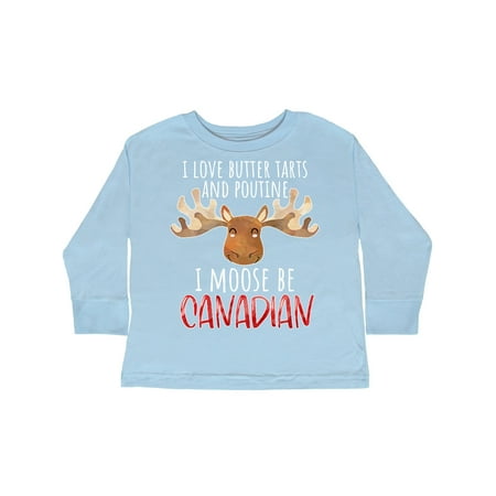 

Inktastic I Love Butter Tarts and Poutine I Moose Be Canadian Pun Gift Toddler Boy or Toddler Girl Long Sleeve T-Shirt