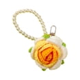 thumbnail image 3 of Llavero con colgante de rosa tejido a mano, llavero con flores para San Valentín Amarillo degradado, 3 of 9
