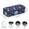 thumbnail image 4 of Sigee Skull Flower Blue for Large Capacity Pencil Case, Pencil Pouch, Pencil Bag, Marker Pen Case for Women and Men, 4 of 5