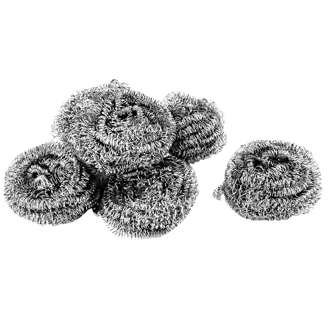 5pcs Stainless Steel Scourer Dish Bowl Cleaning Scrubbers 3.5 x 1 inch 