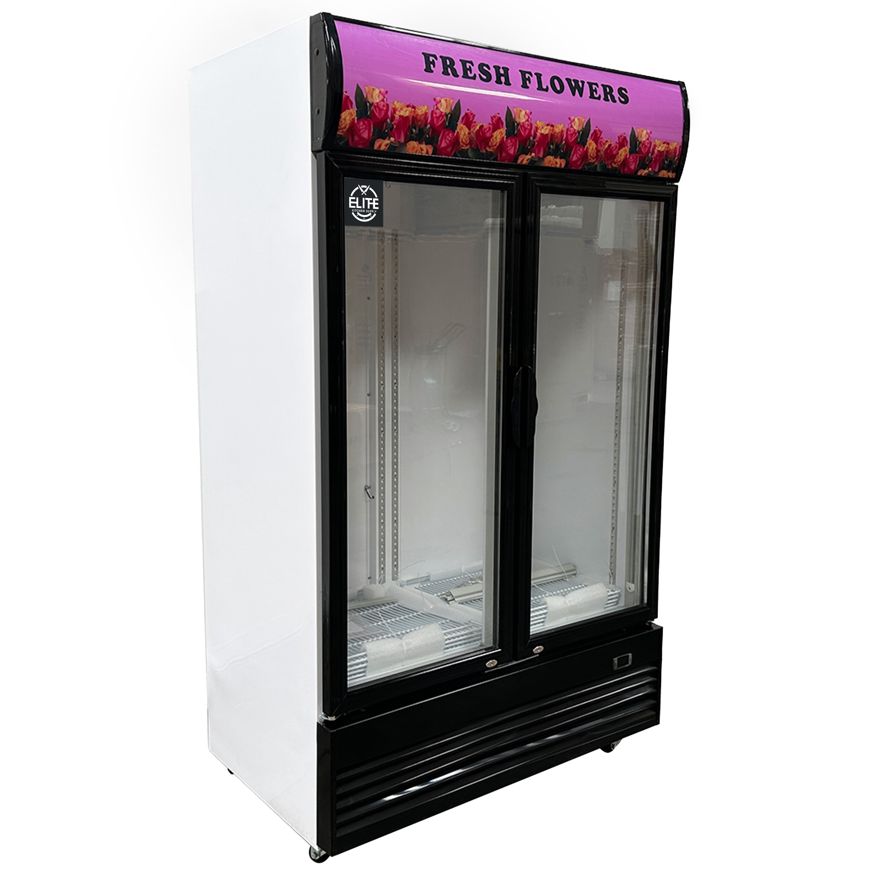 48 in. Commercial Refrigerator 35 Cu.Ft. Beverage Display Flowers Display, Glass Door Cooler, NSF Certified