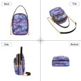 thumbnail image 4 of Shoulder Handbag Women's Crossbody Handbags 5.91x3.15x8.27 Inch Bank Card Bag Cash Bag Key Bag Purple Lotus Flowers, 4 of 7