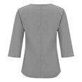 thumbnail image 6 of Outfmvch T-shirts for Women,Cropped T Shirts,Workout Tops for Women,3/4 Sleeve Cotton Linen Blouses Led Top T Shirt Solid Color Comfy Tops 2025 Tunic Top,Quilted Pullover Women,Long Sleeve Tops Gray L, 6 of 9