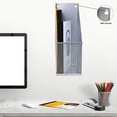 thumbnail image 3 of Pro Space Wall Mount File Holder Organizer Steel Mesh Magazine Rack Storage Container for Home Office and Work Desktops, 2 Pack, Silver, 3 of 5
