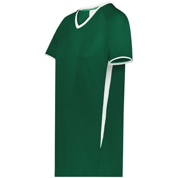 Augusta Sportswear 6916.438.L Girls Cutter Plus V-Neck Jersey, Dark Green & White - Large