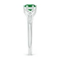 thumbnail image 3 of ANGARA Natural Solitaire Round Emerald Celtic Knot Ring in 14K White Gold for Women (Size-5mm) | May Birthstone, Birthday, Anniversary, Jewelry Gift for Women | Natural Emerald Ring, 3 of 10