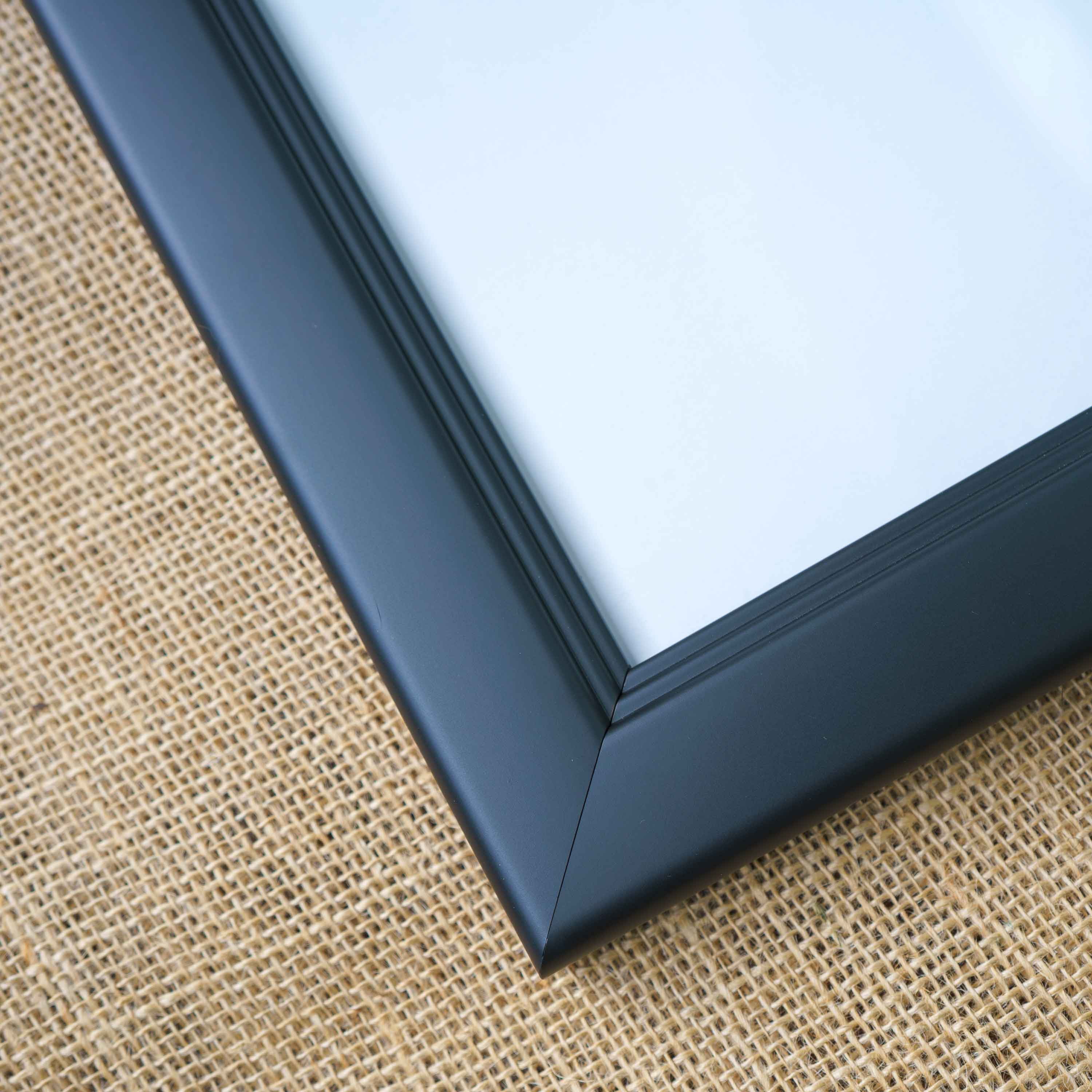 18x48 Frame Black Solid Wood Picture Frame - Complete Modern Photo Frame Includes UV Acrylic