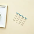 thumbnail image 4 of TABLZONE 4Pcs U-Shape Butterfly Hair Clip Elegant Hair Jewelry for Women Blue Wedding Party Accessories, 4 of 7