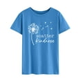 thumbnail image 6 of Xuanfei Women Dandelion Letter Print Round Neck Short Sleeve Summer T-shirt, 6 of 7