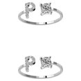 thumbnail image 4 of sweethay Anillo abierto con letra mayúscula, anillos de compromiso con estilo reutilizables portátiles, compras, maquillaje ornamental, Letra P 2Conjunto, 4 of 6