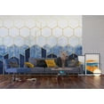 thumbnail image 2 of Dundee Deco's Geometric Light Blue Gold Revestimiento Wall Mural, 142 in X 106 in (108 sq ft.), 2 of 3