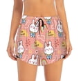 thumbnail image 2 of Balery Rabbit So Cute Pantalones cortos deportivos para mujer con forro y dos bolsillos, elásticos, para entrenamiento, gimnasio, yoga-XX-Large, 2 of 7