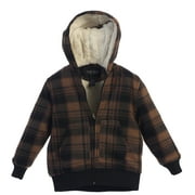 Gioberti Boys Flannel Sherpa Lined Plaid Hoodie Jacket