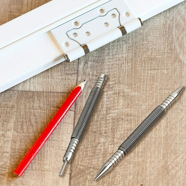 2Pcs Spring Center Punch Hammerless Dual Head Nail Setter Spring