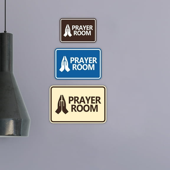 Classic Framed Prayer Room Sign (Navy Blue / White) - Large