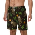 thumbnail image 2 of Uemuo Sloth Doing Yoga Pattern Mens Swim Trunks Quick Dry Board Shorts with Mesh Lining, Stretch Beach Shorts Quick Dry No-Chafing Board Shorts-X-Large, 2 of 9