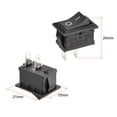 thumbnail image 2 of Interruptor de palanca mini para barco negro, interruptor de palanca para barco marino, 2 pines ON/OFF AC 250V/6A 125V/10A, 2 piezas, 2 of 4