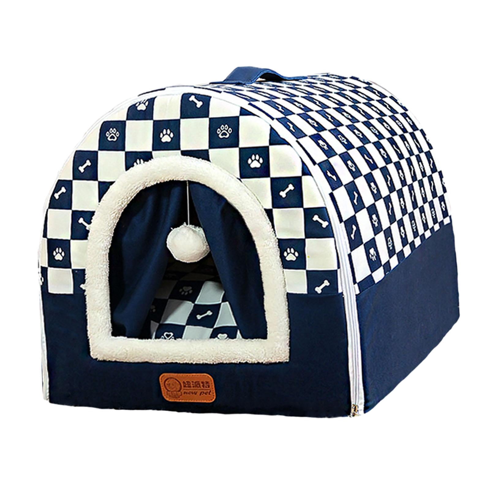 oshhni Cozy Small Dog House Indoor for Cat and for Dog Puppy Kitten Navy Blue Large