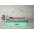 thumbnail image 3 of Ahgly Company Indoor Rectangle Medallion Turquoise Blue Traditional Area Rugs, 5' x 7', 3 of 4