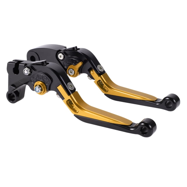 Palancas de freno y embrague cortas y largas únicas para Yamaha YZF R1 2015-2022, palanca de freno ajustable de aleación de aluminio, mango tono dorado con cabeza negra