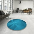 thumbnail image 4 of Ahgly Company Machine Washable Indoor Round Transitional Blue Area Rugs, 3' Round, 4 of 7