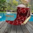 thumbnail image 3 of Backyard Expressions Hanging Hammock Chair - Red and White Geometric Pattern - Polyester/Cotton Fabric, 3 of 4