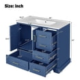 thumbnail image 2 of Harper & Bright Designs 36" Bathroom Vanity Sink Combo with Storage , Bathroom Storage Cabinet with Soft Close Doors and Drawers, Blue, 2 of 19
