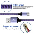 thumbnail image 2 of Micro Usb Cable 6ft 2 Pack,AILKIN Android Cables Nylon Braided USB Micro Fast Charging Cords,Purple, 2 of 6