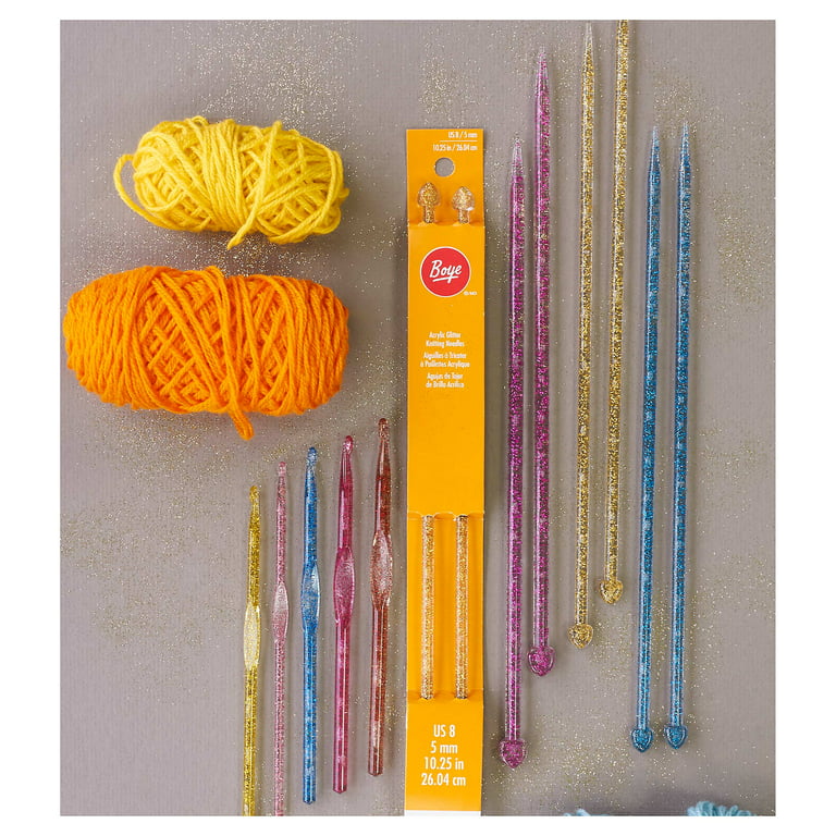 Boye Light and Medium Weight Yarn Bobbins for Knitting and Crochet, 2.625  Long, Warm Orange and Yellow 7 Piece