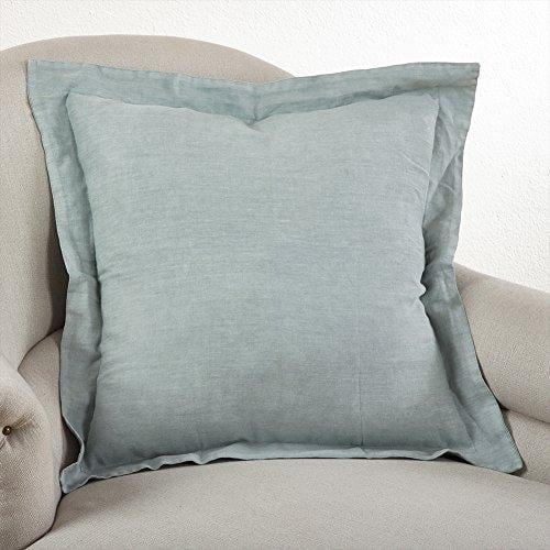Fennco Styles 20inch Flanged Linen Down Filled Throw Pillow, 4 Colors