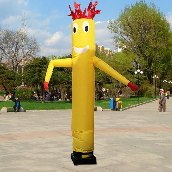10FT Inflatable Tube Yellow Modern Free Standing Wind Dancer Air Puppet Sky Wavy Man For Wedding Celebration