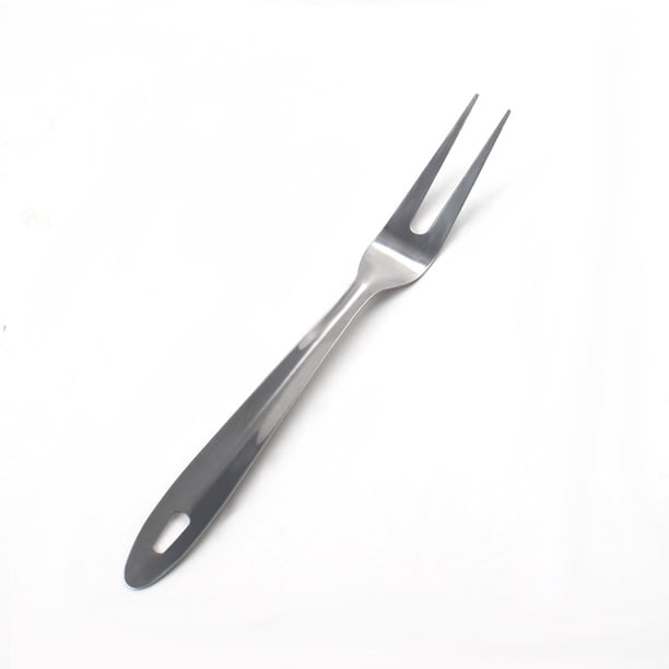 2 tenedores para servir, tenedor para carne de dos púas, herramienta de cocina de acero inoxidable con pulido de espejo, apto para lavavajillas, 9,44 pulgadas, plateado